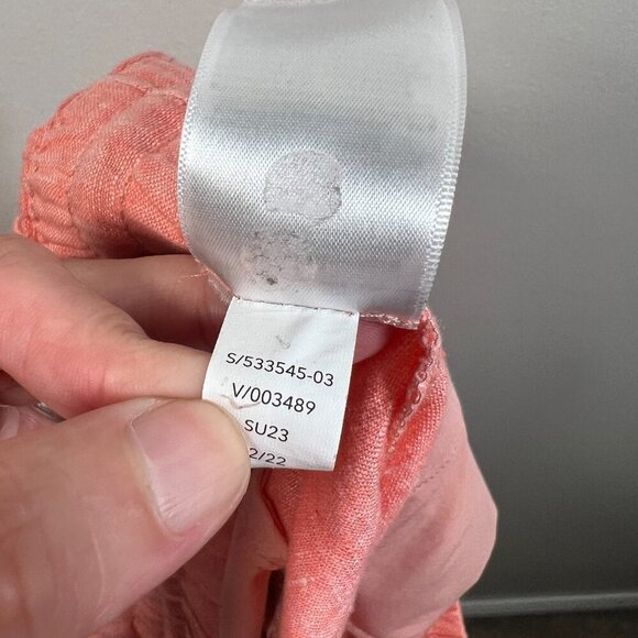 Athleta Retreat Linen Shorts Size 8 Coral Sunset Glow Beach Vacation Travel - Picture 9 of 9